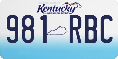 KY license plate 981RBC