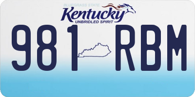 KY license plate 981RBM