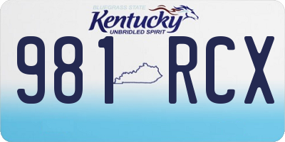 KY license plate 981RCX