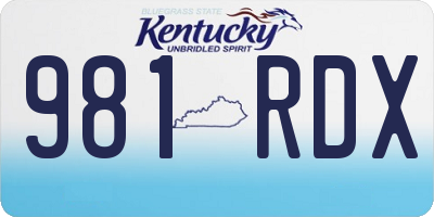 KY license plate 981RDX