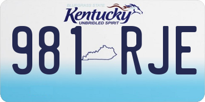 KY license plate 981RJE