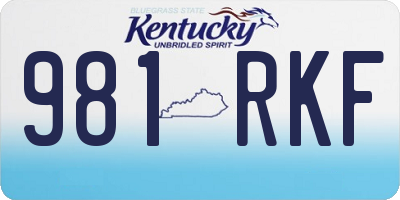 KY license plate 981RKF