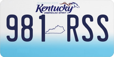 KY license plate 981RSS