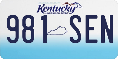 KY license plate 981SEN