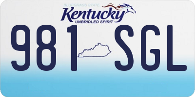 KY license plate 981SGL