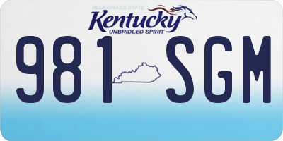 KY license plate 981SGM