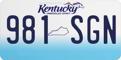 KY license plate 981SGN