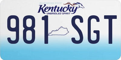 KY license plate 981SGT
