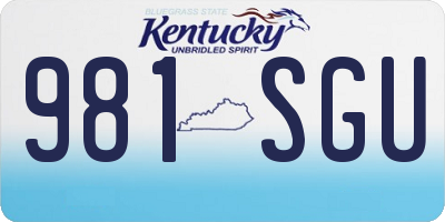 KY license plate 981SGU
