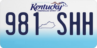 KY license plate 981SHH