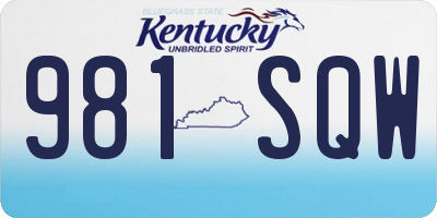 KY license plate 981SQW
