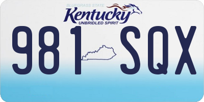 KY license plate 981SQX