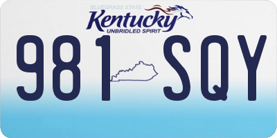 KY license plate 981SQY