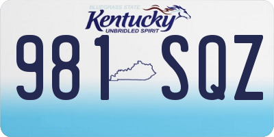 KY license plate 981SQZ