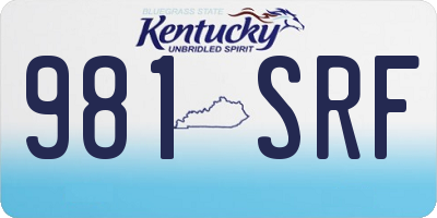 KY license plate 981SRF