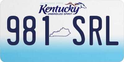 KY license plate 981SRL