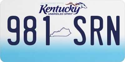 KY license plate 981SRN
