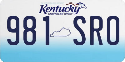 KY license plate 981SRO
