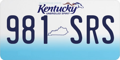 KY license plate 981SRS