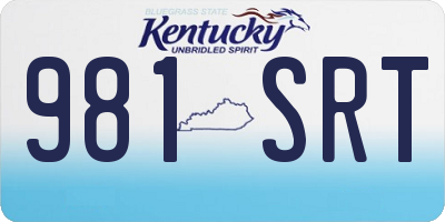 KY license plate 981SRT