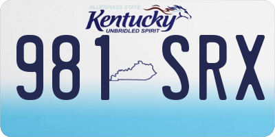 KY license plate 981SRX