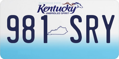 KY license plate 981SRY