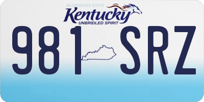 KY license plate 981SRZ