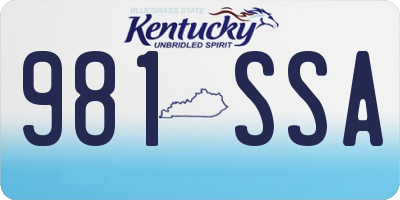 KY license plate 981SSA
