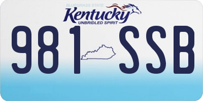 KY license plate 981SSB