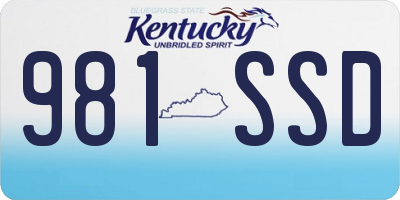 KY license plate 981SSD