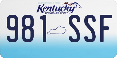 KY license plate 981SSF