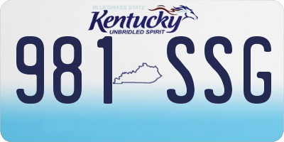KY license plate 981SSG