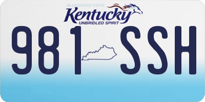 KY license plate 981SSH