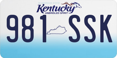 KY license plate 981SSK
