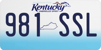 KY license plate 981SSL