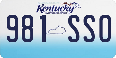 KY license plate 981SSO