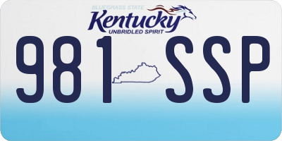 KY license plate 981SSP