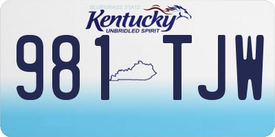 KY license plate 981TJW