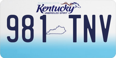 KY license plate 981TNV
