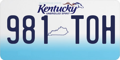 KY license plate 981TOH
