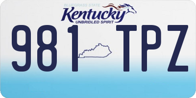KY license plate 981TPZ
