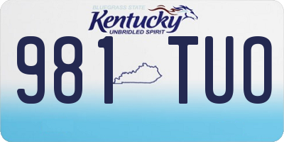 KY license plate 981TUO
