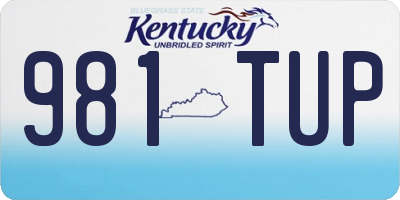 KY license plate 981TUP