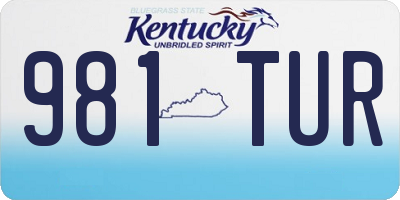 KY license plate 981TUR