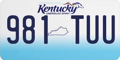 KY license plate 981TUU