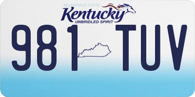 KY license plate 981TUV