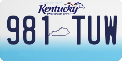 KY license plate 981TUW