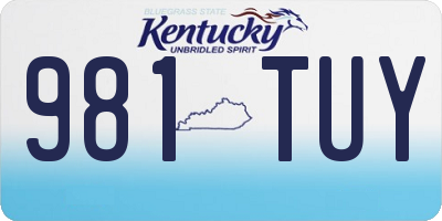KY license plate 981TUY