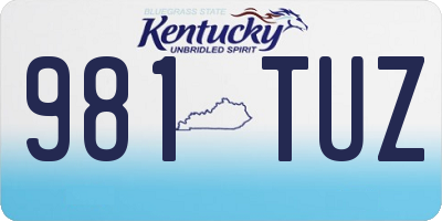 KY license plate 981TUZ