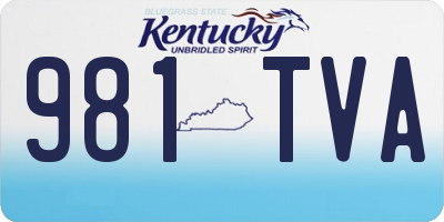 KY license plate 981TVA